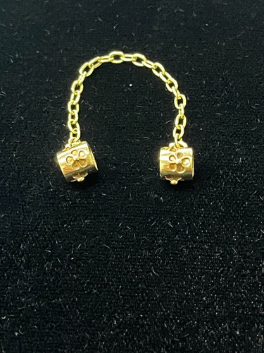 Pandora 14k Yellow Gold Flower Safety Chain 750312-05 - Picture 2 of 5