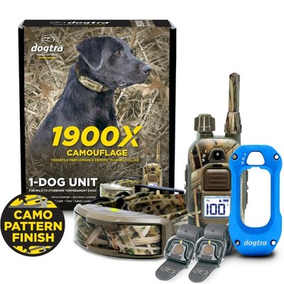 Dogtra 1900X Camo + 2 Handsfree + X-Shield-Blue  - ¾ Mile Range, Waterproof