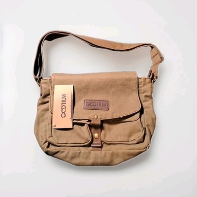 Vintage Canvas Gootium  Messenger Bag In Field Tan Brown