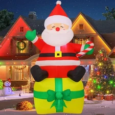 7 FT Christmas Inflatables Outdoor Decorations, Blow Up Santa Claus Inflatable 