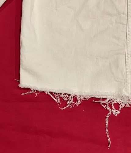 AMO Anthropologie Carly Cropped Jacket Bone White Pockets Buttons Raw Fringe XS - Picture 16 of 17