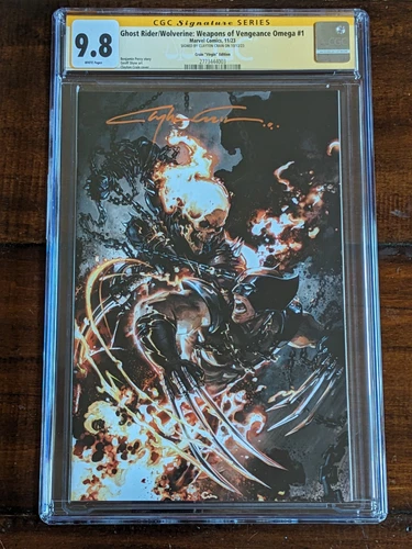 Ghost Rider/Wolverine: Weapons Vengeance Omega #1  CGC 9.8 Signed Clayton Crain