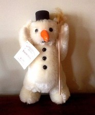 STEIFF "SNOWMAN BEAR" EAN 665172 WHITE MOHAIR BEAR USA LIM ED-4 SEASONS SET
