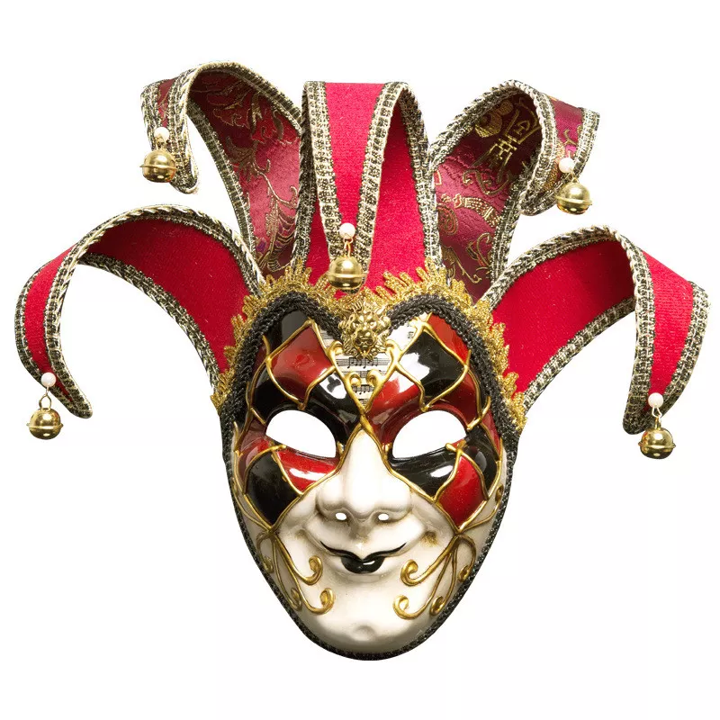 Men's Masquerade Mask Joker Comedy Venetian Silver Gold | Masquerade Store