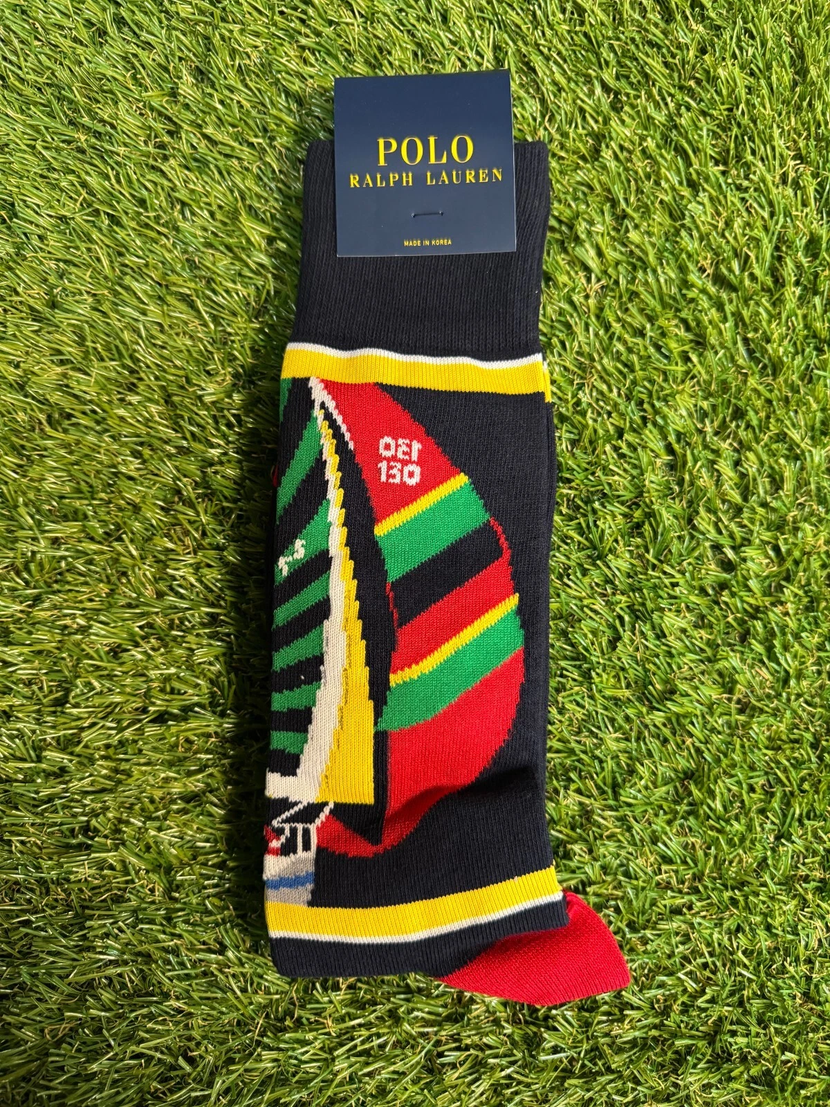 POLO Ralph Lauren REGATTA SAILBOAT CP93 NAVY Crew Socks Mens 6-12.5 NEW