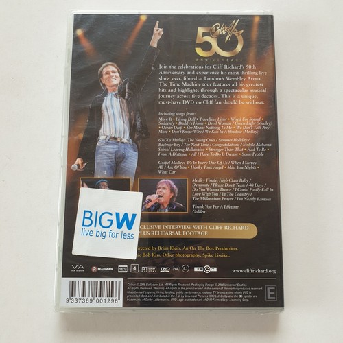 Cliff Richard - Time Machine Tour (DVD 2008) PAL Region 4 (50th Anniversary Live - Picture 3 of 5