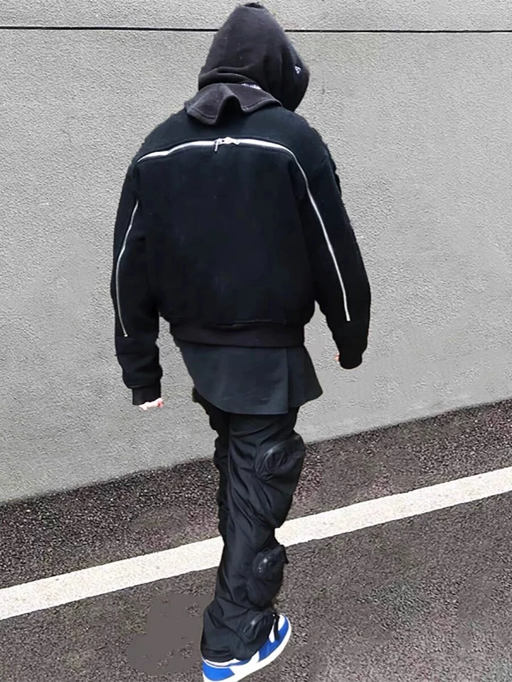 Chaqueta Dries Van Noten Fleece Mezcla con Algodón, Cremallera Trasera, Silueta Suelta Foto 2 de 4