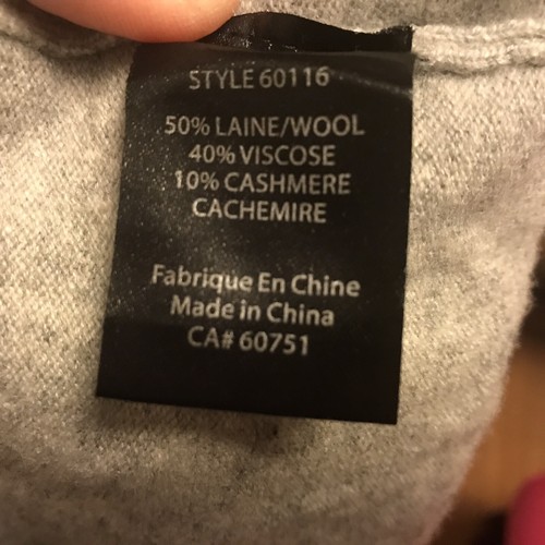 Rue Saint-Patrick Womens Size M Cashmere Blend Pullover Sweater Gray Colorblock - Picture 5 of 6