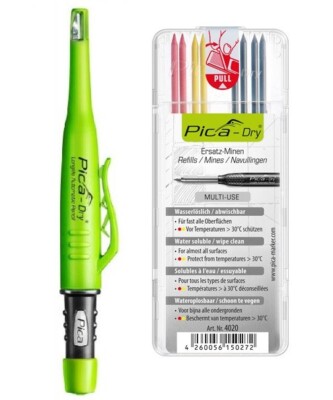 Pica Dry Tieflochmarker Markierstift Baumarker Bleistift+ Ersatzminen Set bunt 