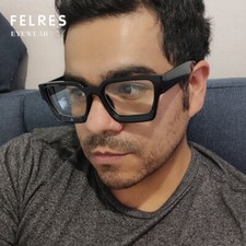 Men Women Square Anti Blue Light Optical Glasses Clear Lens Full Frame Glasses