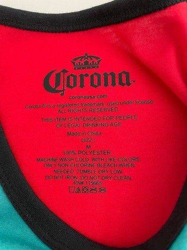 NWT Corona Mens Size M Tropical Sleeveless Round Neck Tank Top Gym T-Shirt - Picture 7 of 7