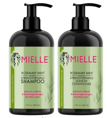 MIELLE Rosemary Mint Boitin Infused Shampoo & Conditioner 2Pcs Bundle Set !
