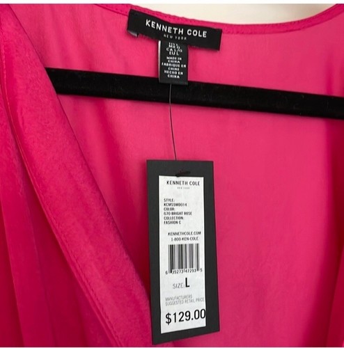 NWT Kenneth ColeDress Pink A Line Wrap Dress Size Large - Picture 3 of 6