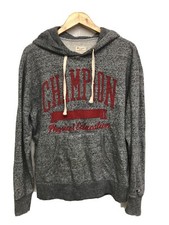 Champion Men S Hoodie Sweatshirt Spell Out Physical Education Grey/Red Heather N