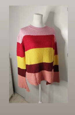 Pull Court Femme Multicolore – Taille 36/38 – Acrylique, Bon état – Occasion