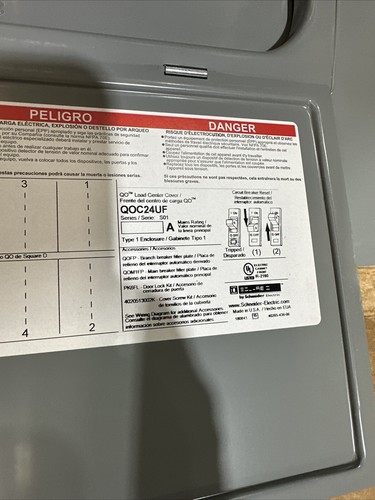 QUADRATISCHE D ABDECKUNG QOC24UF 24 SPACES ABDECKUNG FÜR QO LOADCENTER 125AMP MAX. NOS - Bild 3 von 7