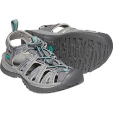 New KEEN Whisper Gray Peacock Blue Teal Closed Toe Water Sandal Shoes Women 6