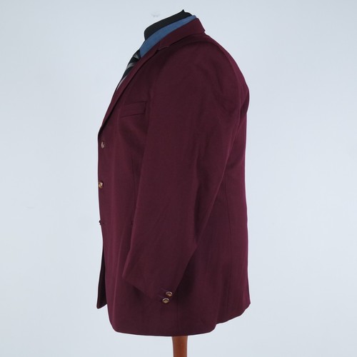Mens Burgundy Blazer 50R UK Size VIA CORTESA Wool Sport Coat Jacket - Picture 5 of 13