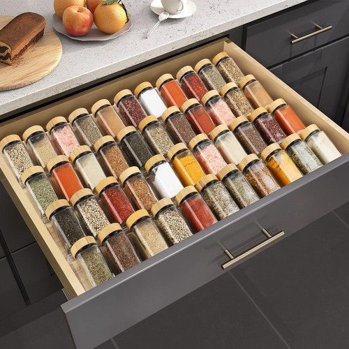 Spice Drawer Organizer 4 Tier Acrylic Seasoning Organizer Rack Clear Spice Rack - Picture 5 of 7