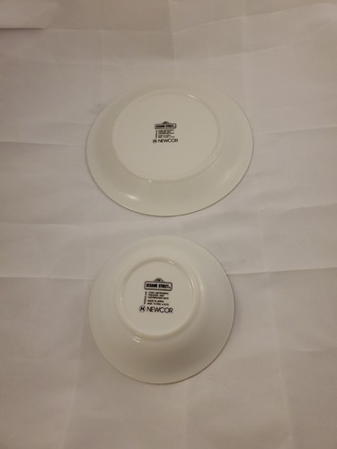 Vintage Sesame Street Porcelain 2 Pc Dish Set Plate Bowl Newcor Japan - Picture 8 of 12