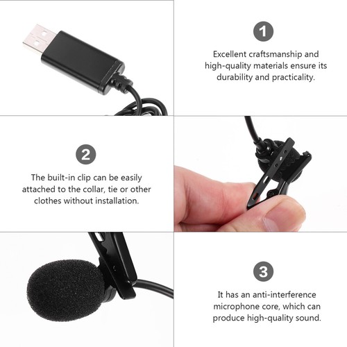 3 Pcs USB-Mikrofon USB- -Streaming-Mikrofon USB-Ansteckmikrofon - Bild 10 von 12