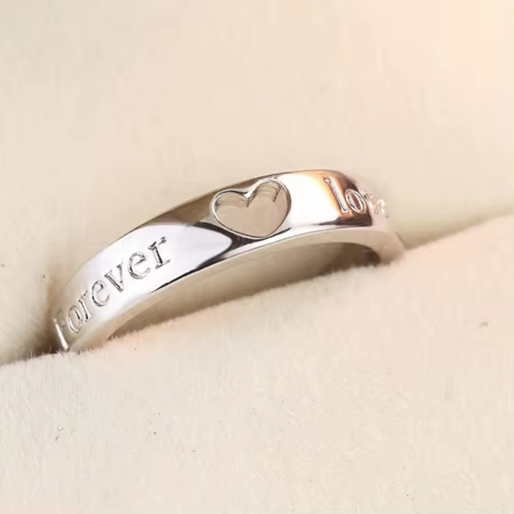 Zwei Partnerringe Silber 925 Herz Ring Trauringe Freundschaftsringe Verstellbar