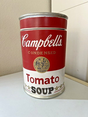 CAMPBELL'S SOUP Stoneware Tomato Can Cookie Jar 2004 w/Box 12''