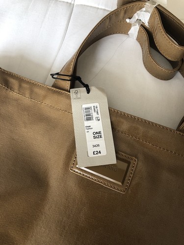 River Island Khaki Tote Shopping Bag - Picture 3 of 19