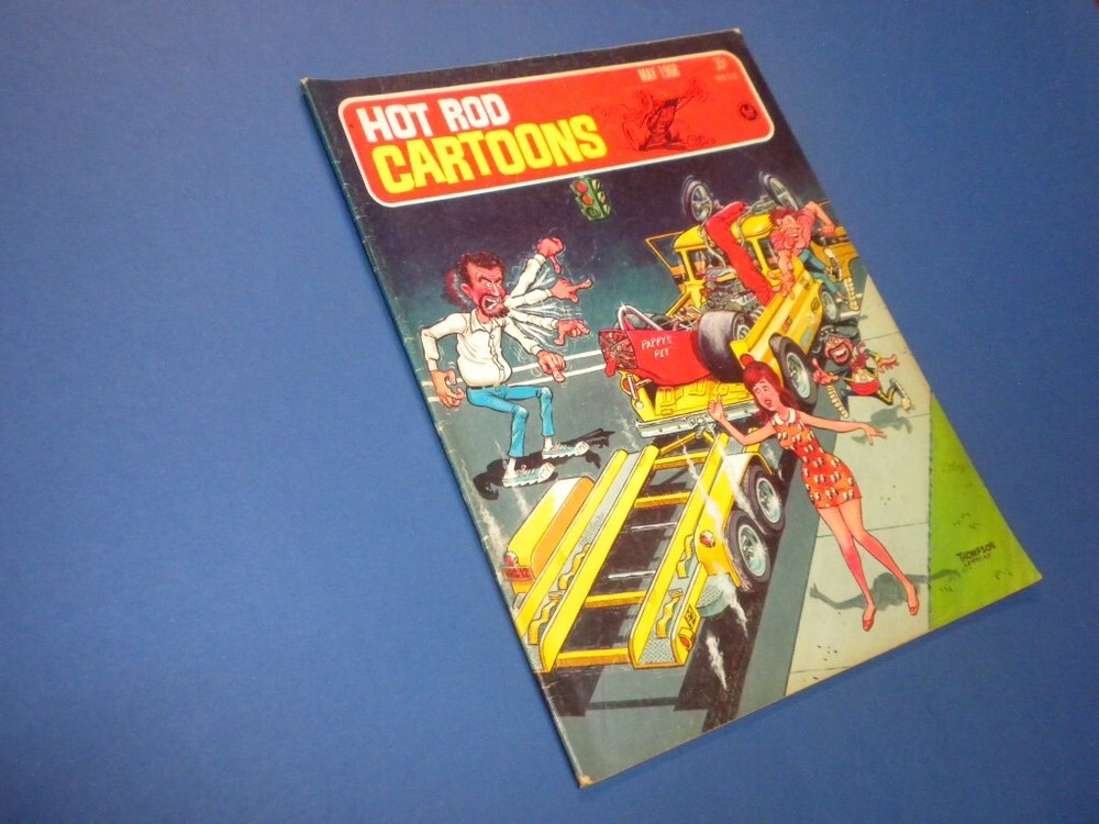 HOT ROD CARTOONS magazine 1968 MAY - CARS racing dragsters PETERSEN