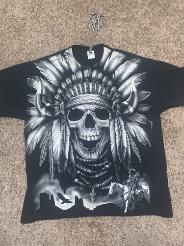 Mens Fruit Of The Loom Indian Skull Big 