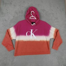Calvin Klein Pullover Hoodie Pink Tie Dye Hombre Crop Top Sweatshirt Sweater EU
