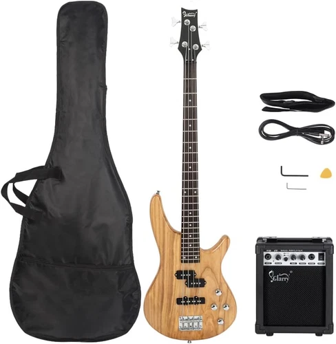 GIB Series 4 String Electric Bass Guitar Beginner Kit Full Size with 20W AMP, St