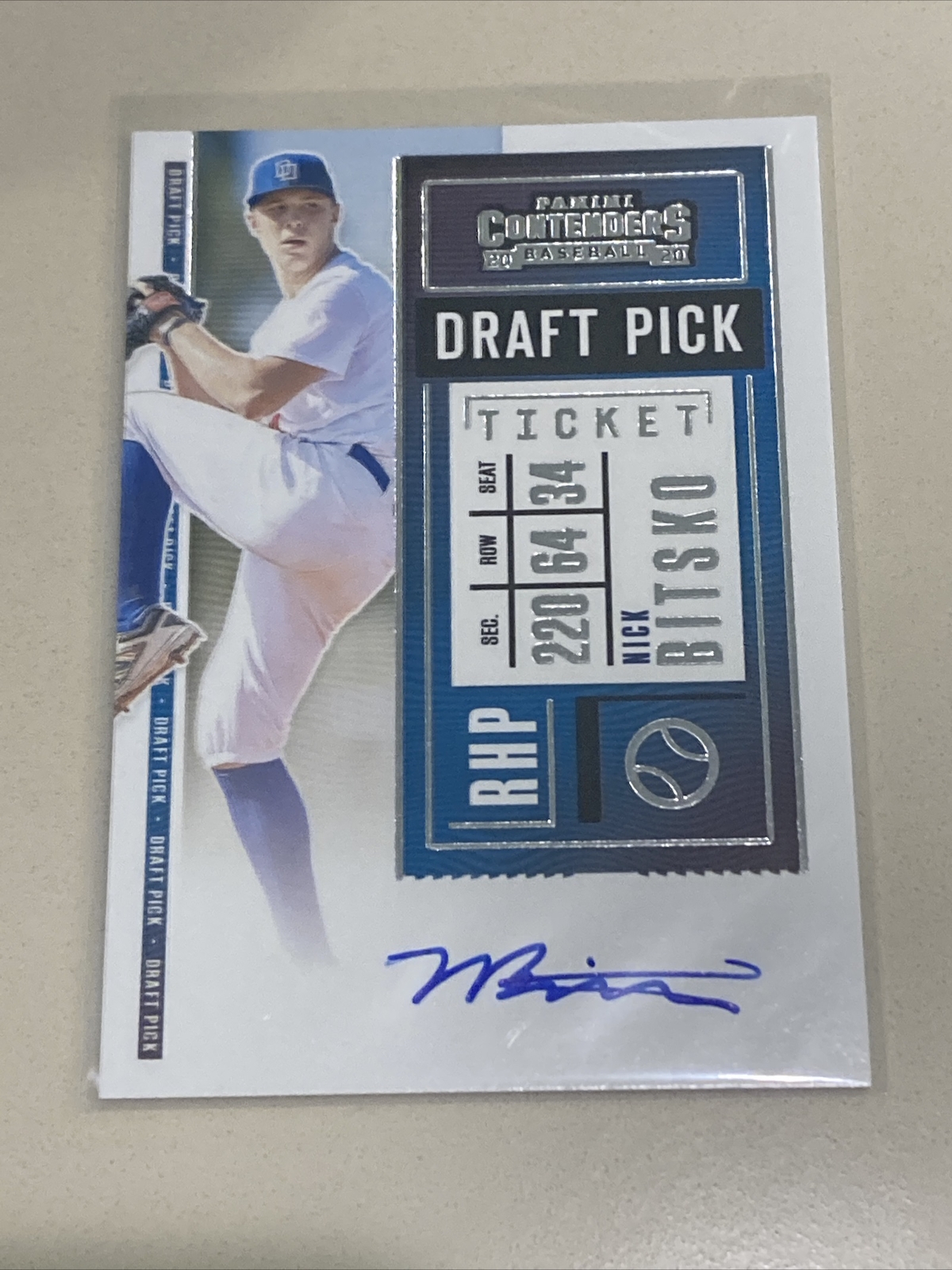 2020 Panini Contenders Draft Pick Ticket Nick Bitsko #DPT-NB Auto