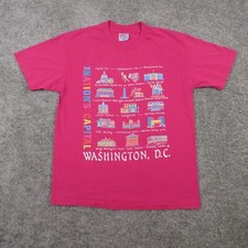 Vintage Washington DC Shirt Adult Large Pink Hanes Made In USA Graphic Tee Mens