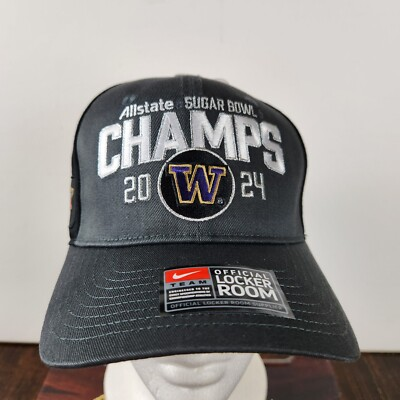 #ad WASHINGTON HUSKIES U OF W NCAA 2024 SUGAR BOWL CHAMPS OFFICIAL LOCKER ROOM HAT $23.94