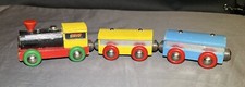 Vintage Wooden Magnetic Toy Train Railway Lot of 3 Engine Cars Brio Thomas