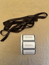 Authentic Gucci Ribbon logo 2 Yard Brown ribbon  stickers set