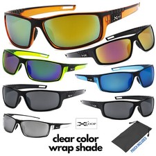 Men's Xloop Clear Color Frame Sports Wrap Small Face Biking Golf Sunglasses