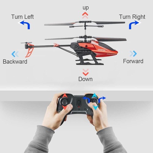 Helicóptero VATOS Control Remoto RC Helicóptero Juguete con Luz LED 3,5 Canales - Imagen 8 de 9