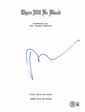 PAUL THOMAS ANDERSON SIGNED AUTOGRAPH THERE WILL BE BLOOD FULL SCRIPT BECKETT 