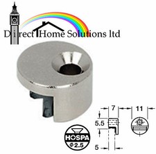 4 x MIRROR CLIPS FIXINGS FITTINGS ROUND SILVER NICKEL PLATED FINISH, ZINK ALLOY