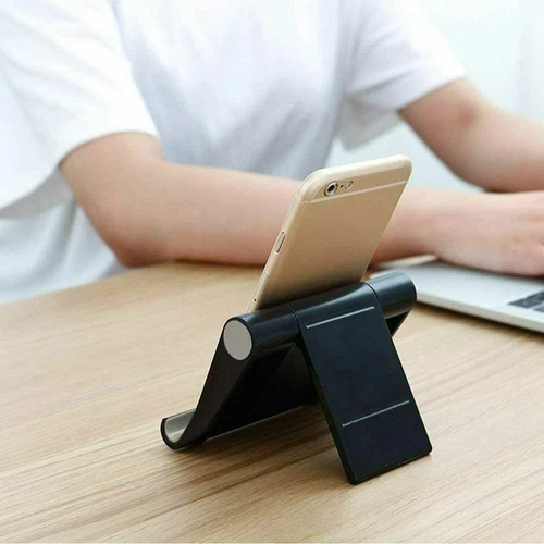 iPad Tablet iPhone Desk Stand Holder Mobile Phone Folding Portable Black UK - Picture 3 of 6