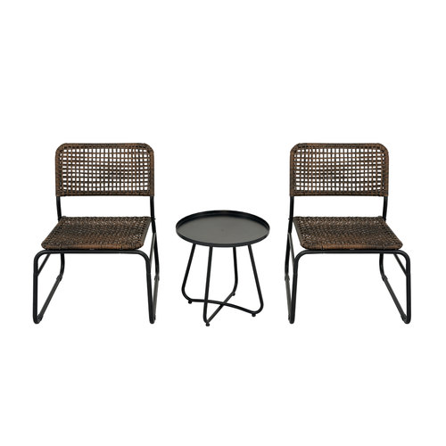 Patio Furniture Set 3 Piece Mixture Pattern PE Rattan Steel Frame And Modern Rou