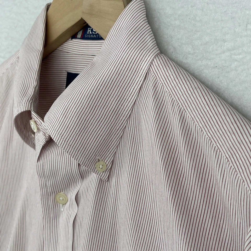 Camisa HARVARD UNIVERSITY Para Hombres S KENNETH GORDON Carmesí Rayas Cambridge MA Roja Foto 2 de 4