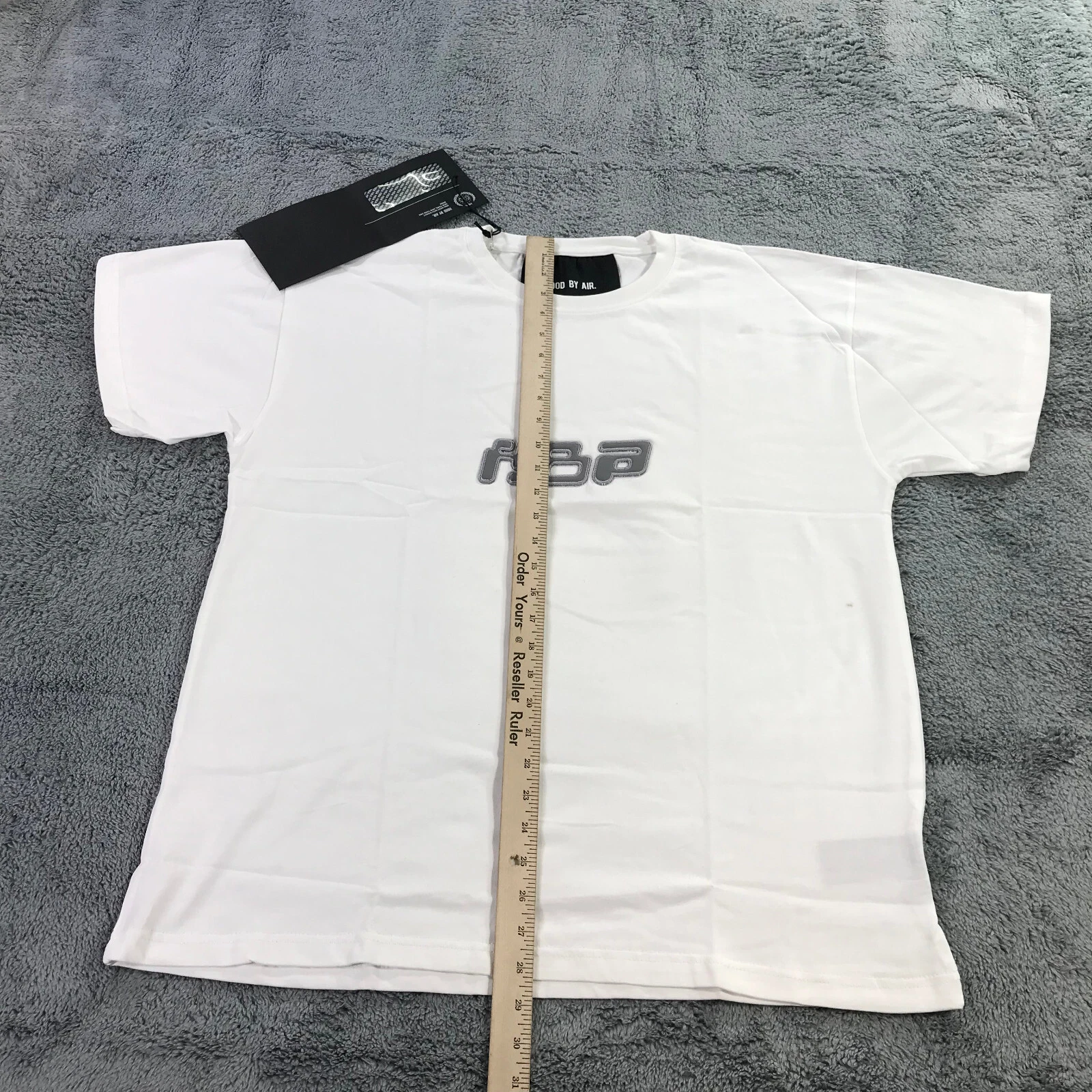 HBA (HOOD BY AIR) Camicia Hood By Air uomo media M HBA bianca grigia manica corta girocollo preppy