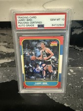 Larry Bird Signed 1986 Fleer Basketball #9 Celtics PSA PSA/DNA Gem 10 AUTO