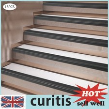 15Pcs Stair Edge Protectors PVC Stair Corner Trim Strips Black Anti-slip Texture