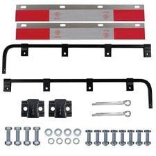 2 PCS Black Straight Bar Mud Flap Hanger Bracket Complete Kit  straight