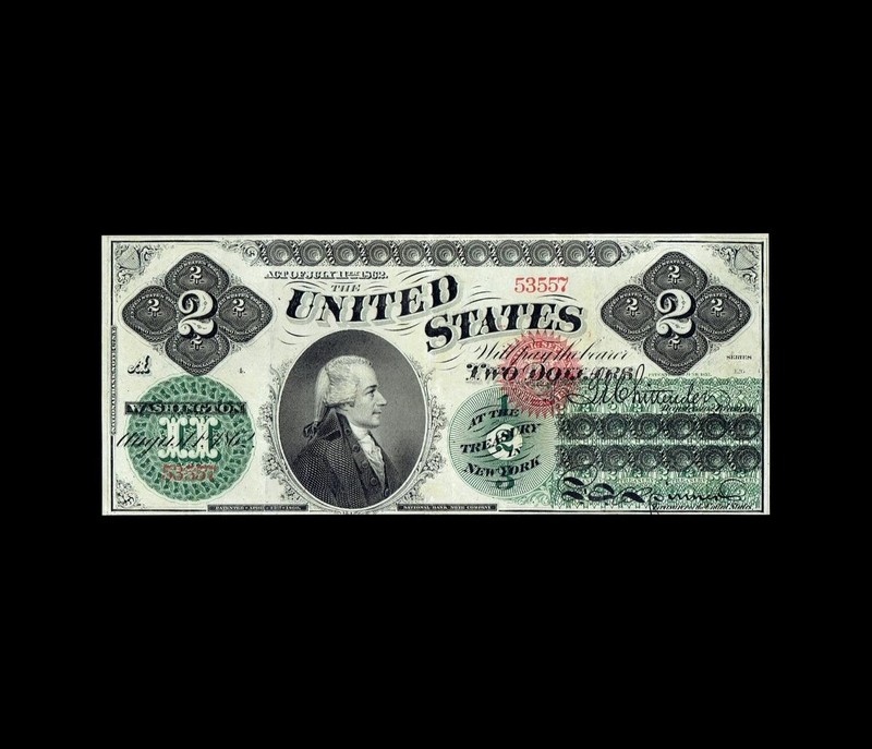 INCREDIBLE 1862 $2 LEGAL TENDER DUECE HIGH END EXTRA FINE+/ALMOST UNCIRCULATED