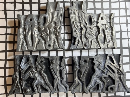 Vintage 1930s Rapaport Bros Junior Caster Lead Toy Soldier Lot Of 2 Molds Rare￼